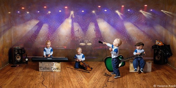 skládané fotografie, portréty