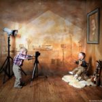 skládané fotografie, portréty