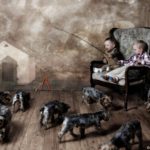 skládané fotografie, portréty