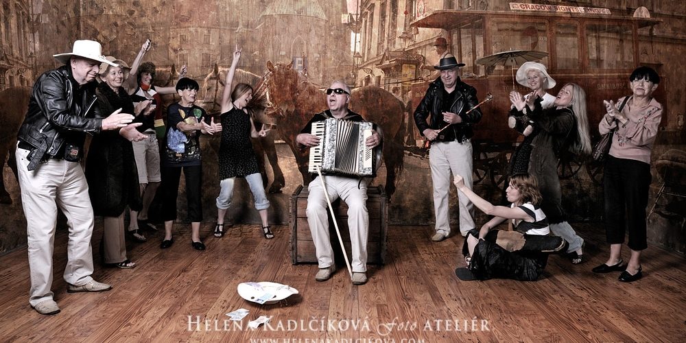 skládané fotografie, portréty