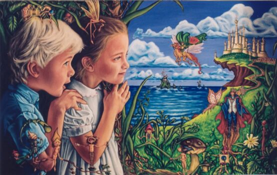 obraz Prince a Paris Jackson, Neverland